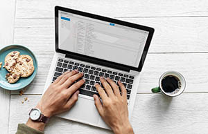 Man using laptop